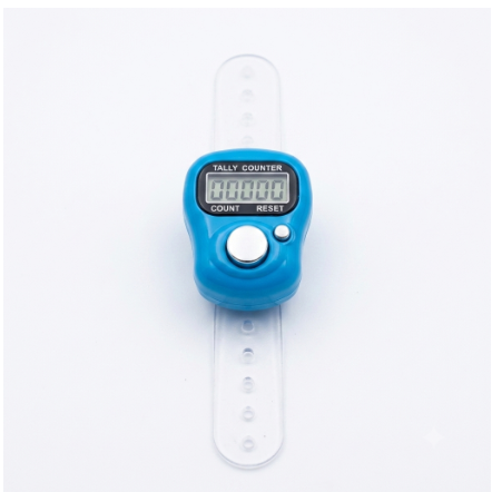 Digital Finger Counter Tally Counter Blue digital finger counter with LCD display and adjustable finger strap