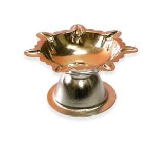 1 copper finish small diya wicks for pooja traditional lotus original imahqejfccmgrbfg