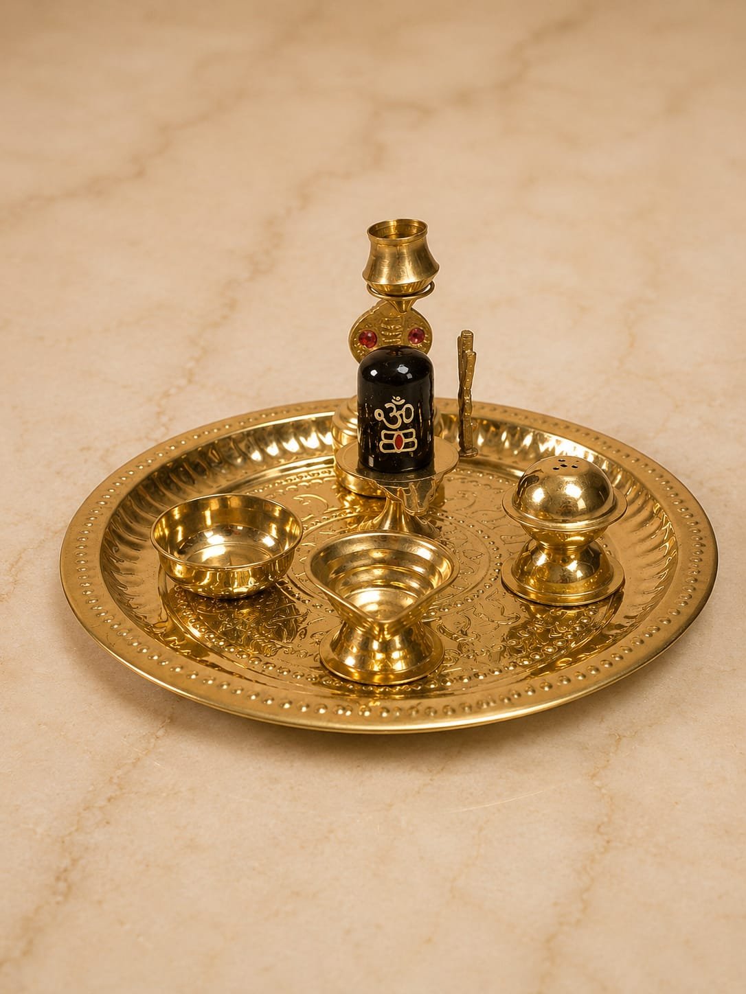 Brass Pooja Thali Set Brass Pooja Thali Set